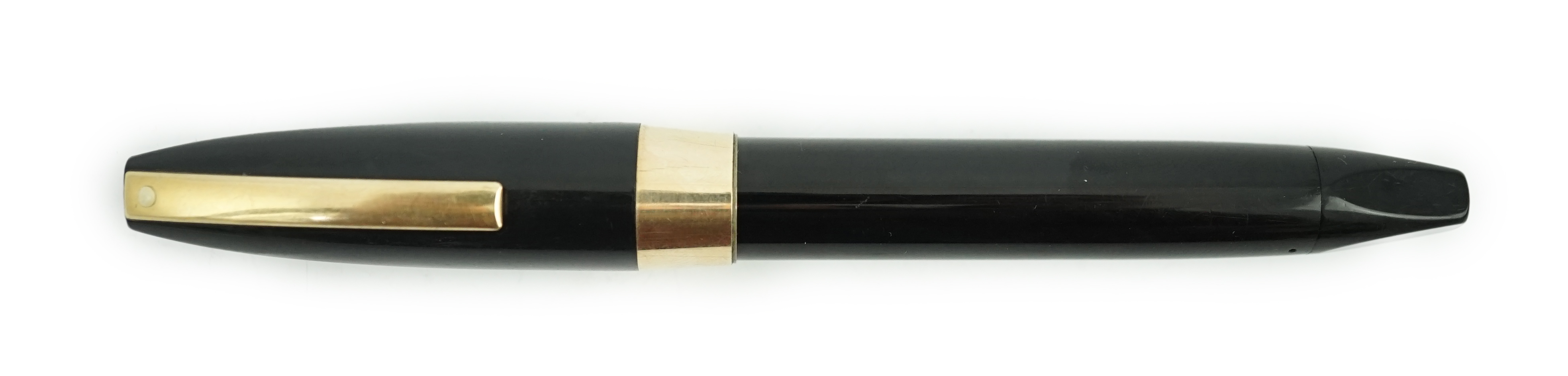 A Sheaffer 'PFM' fountain pen in black gold filled trim